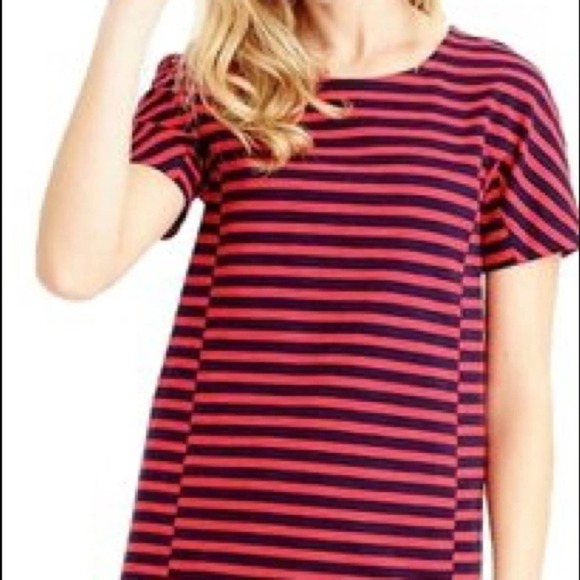 J.Crew Red Stripes Short Raglan Sleeve Stretchy Zipped T-shirt Dress size S - Picture 8 of 8